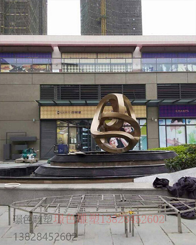 广东江门海逸豪庭地产不锈钢景观雕塑案例(图4)