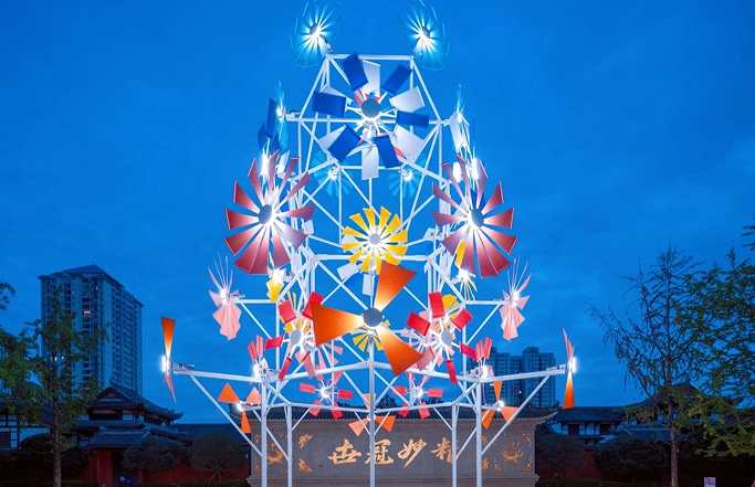 成都太古里大型动态风动风车艺术装置(图4) 成都太古里大型动态风动风车艺术装置(图4)