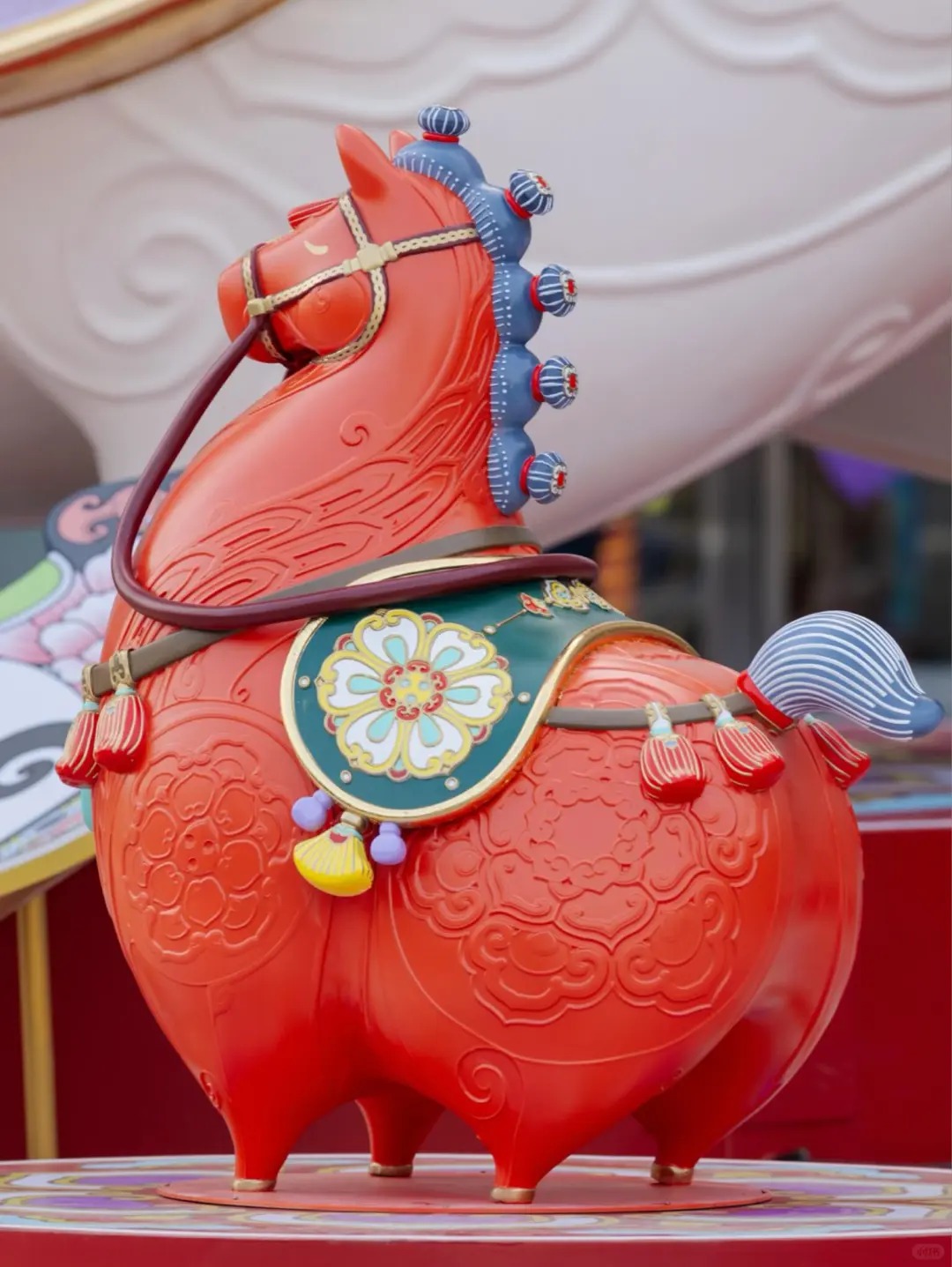 国风 IP唐马玻璃钢发光雕塑商业新年装置(图3)