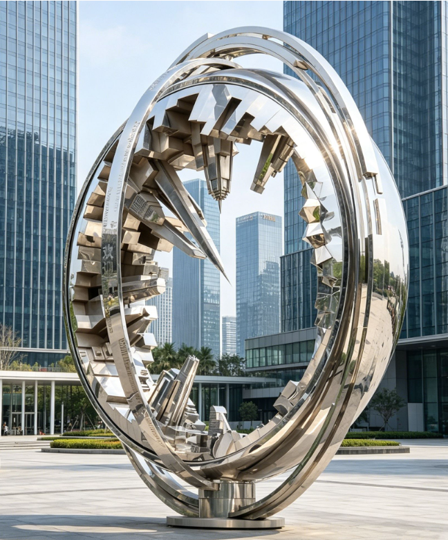 海外公共雕塑市场持续升温｜中国定制不锈钢雕塑成国际城市景观优选(图2)