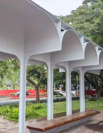 西丽湖观雨亭・岭南现代景观廊亭工程(图3)