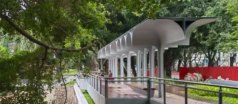 西丽湖观雨亭・岭南现代景观廊亭工程(图1)
