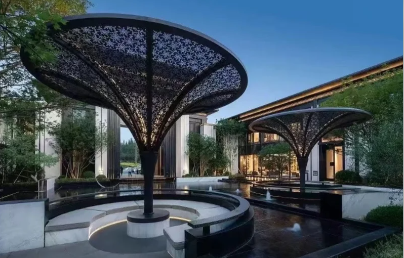 景观廊架雕塑|铁艺树叶廊架,感受不锈钢艺术之美(图1) 景观廊架雕塑|铁艺树叶廊架,感受不锈钢艺术之美(图1)