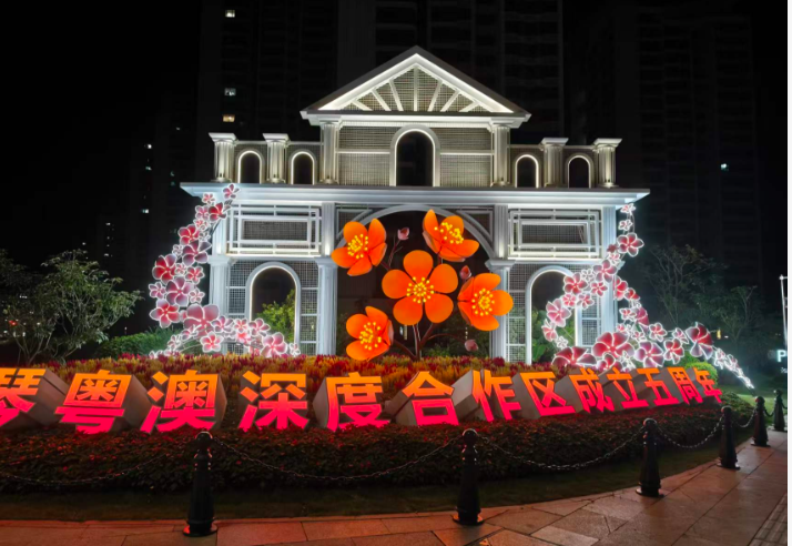 横琴粤澳深度合作区成立五周年 主题灯光艺术装置(图3)