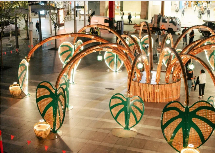 竹艺树叶拱门展亭雕塑(图6) 竹艺树叶拱门展亭雕塑(图6)