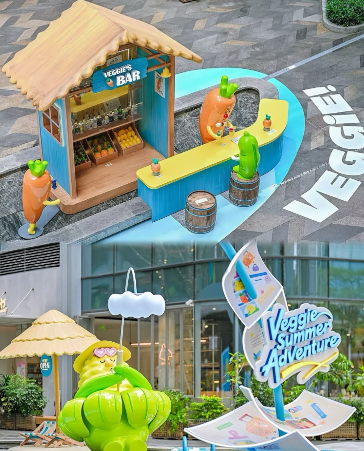 万象城 Veggie 夏日蔬菜 IP 创意市集玻璃钢美陈项目(图2)